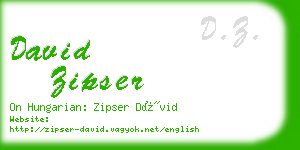 david zipser business card